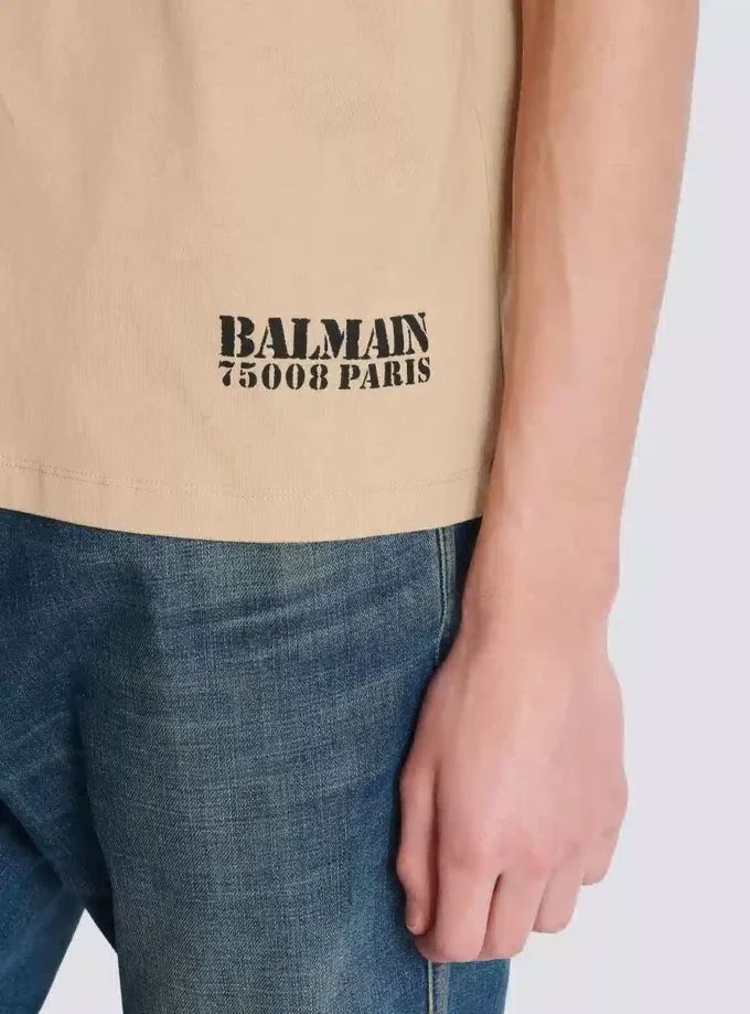 T-shirt med liten Balmain-stämpel T-shirt med liten Balmain-stämpel