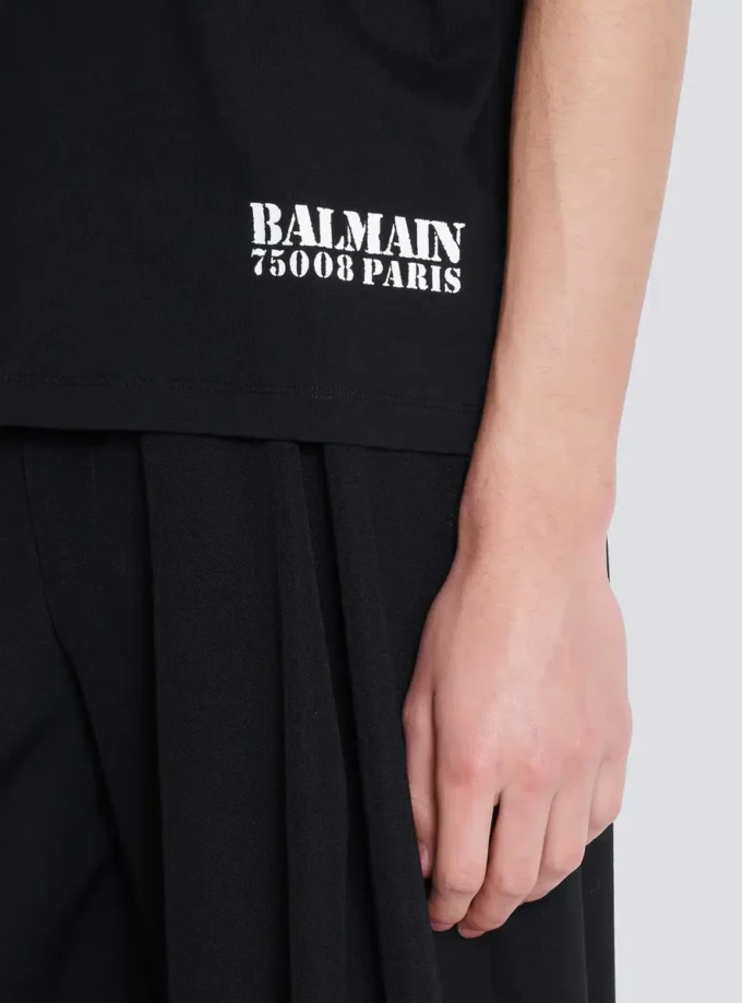 T-shirt med liten Balmain-stämpel T-shirt med liten Balmain-stämpel