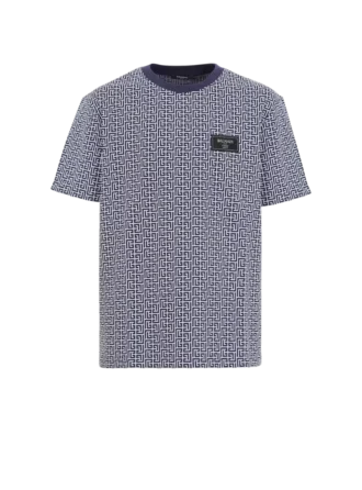 T-shirt med monogram och Balmain Couture-etikett