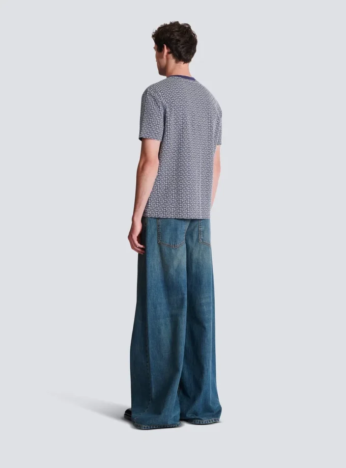 T-shirt med monogram och Balmain Couture-etikett