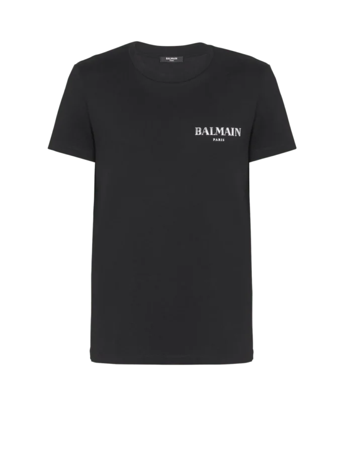 T-shirt med vintage Balmain-logotyp i gel T-shirt med vintage Balmain-logotyp i gel
