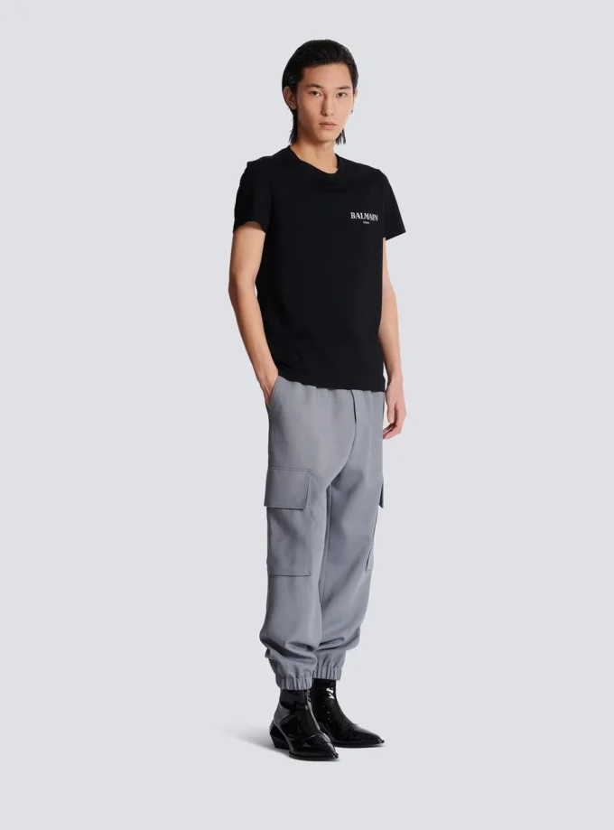 T-shirt med vintage Balmain-logotyp i gel T-shirt med vintage Balmain-logotyp i gel