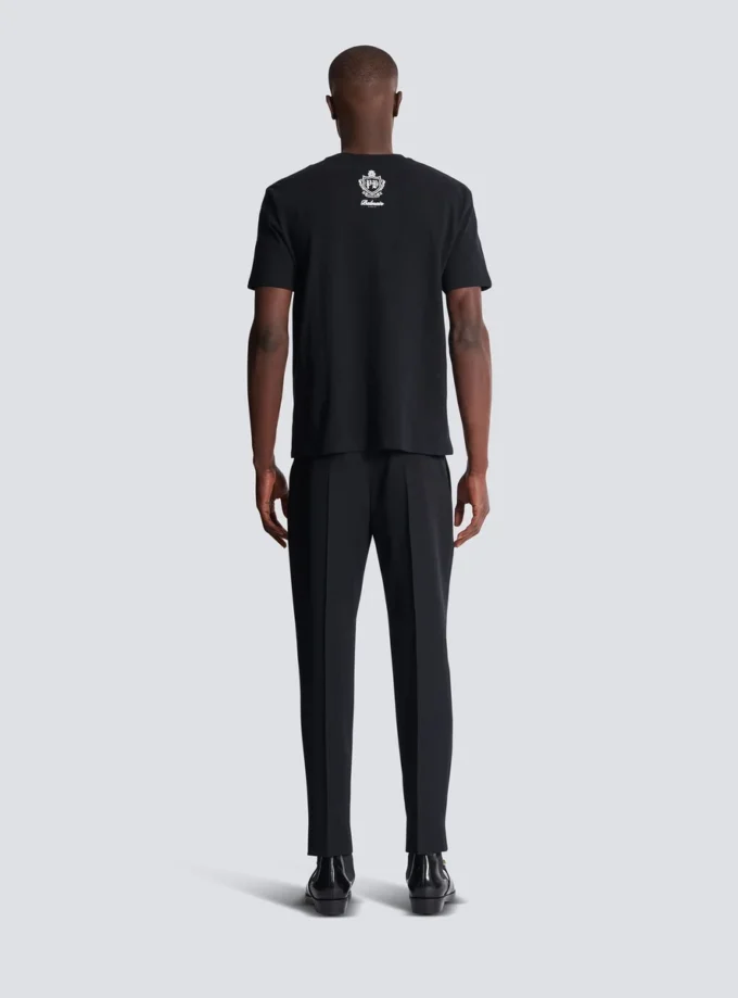 T-shirt med vintage Balmain-logotyp i gel T-shirt med vintage Balmain-logotyp i gel