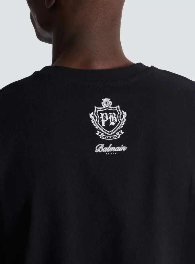 T-shirt med vintage Balmain-logotyp i gel T-shirt med vintage Balmain-logotyp i gel