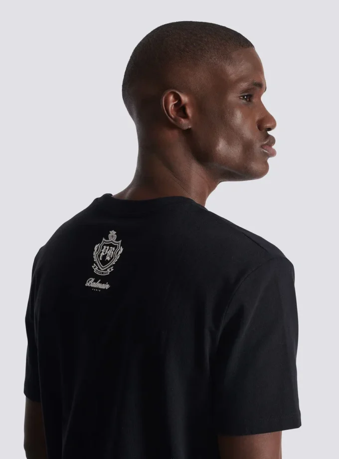 T-shirt med vintage Balmain-logotyp i gel T-shirt med vintage Balmain-logotyp i gel