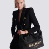 Track-toteväska i raffia och kalvskinn Track-toteväska i raffia och kalvskinn