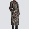 Trenchcoat med bälte i jacquard med leopardmönster Trenchcoat med bälte i jacquard med leopardmönster