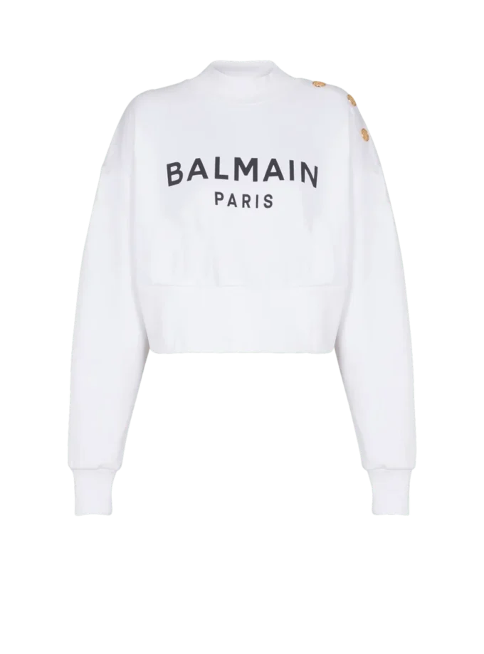 Tryckt Balmain Paris-tröja