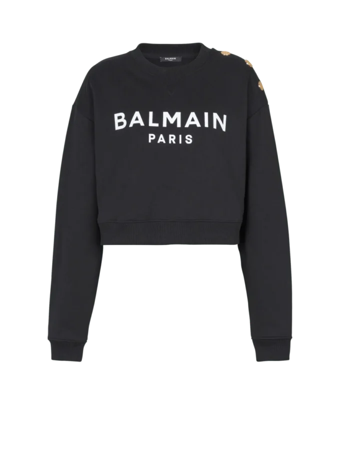 Tryckt Balmain Paris-tröja