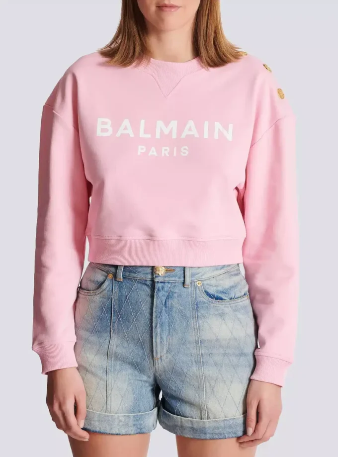Tryckt Balmain Paris-tröja
