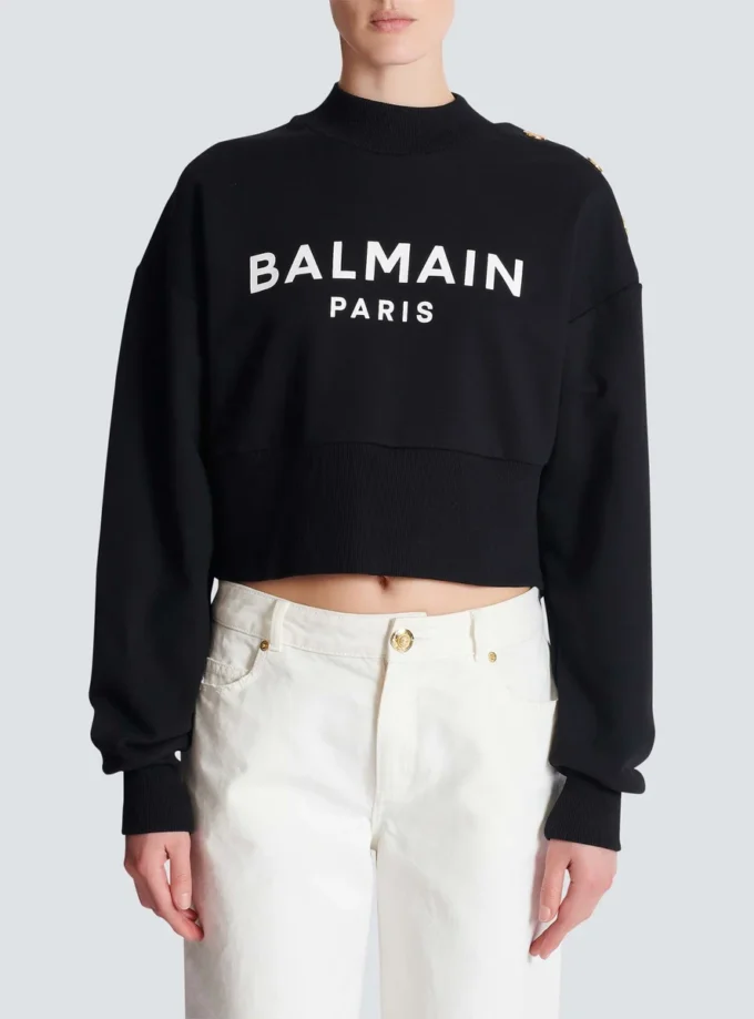 Tryckt Balmain Paris-tröja
