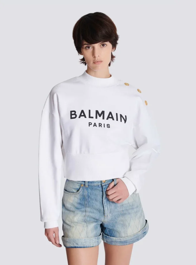 Tryckt Balmain Paris-tröja