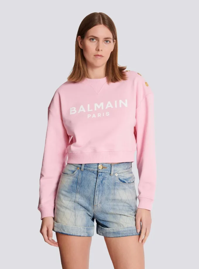 Tryckt Balmain Paris-tröja