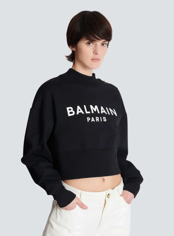 Tryckt Balmain Paris-tröja