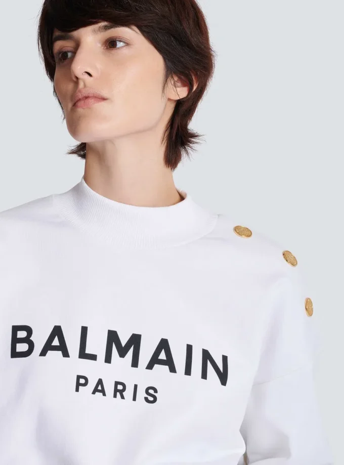 Tryckt Balmain Paris-tröja