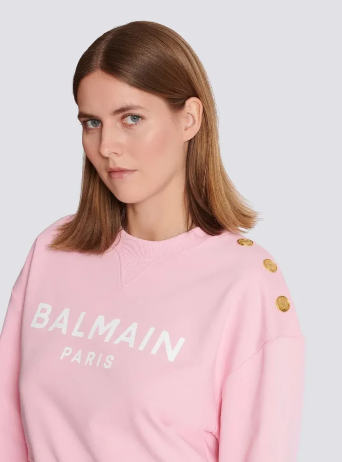Tryckt Balmain Paris-tröja