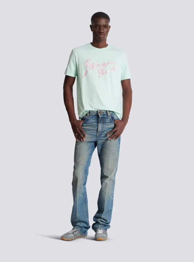 Tryckt bomullst-shirt Tryckt bomullst-shirt
