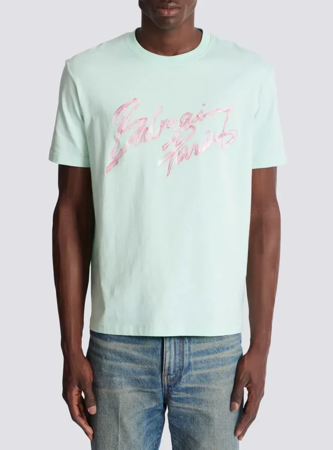 Tryckt bomullst-shirt Tryckt bomullst-shirt