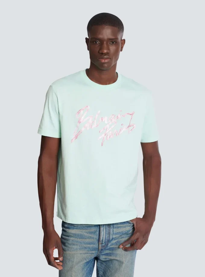 Tryckt bomullst-shirt Tryckt bomullst-shirt