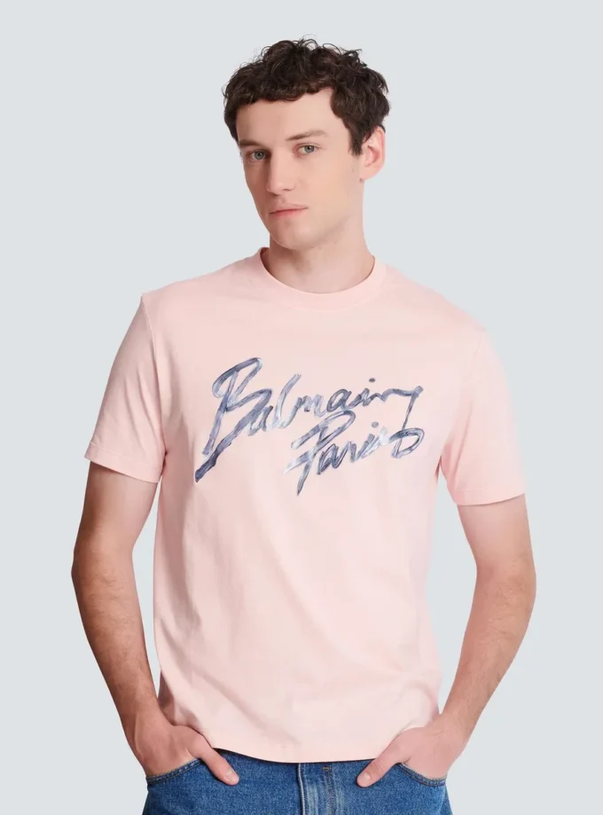 Tryckt bomullst-shirt Tryckt bomullst-shirt