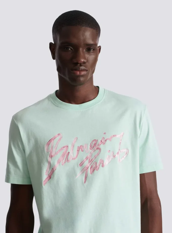Tryckt bomullst-shirt Tryckt bomullst-shirt