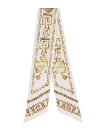 Tryckt sidenbandana med Balmain Chains-mönster