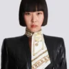 Tryckt sidenbandana med Balmain Chains-mönster