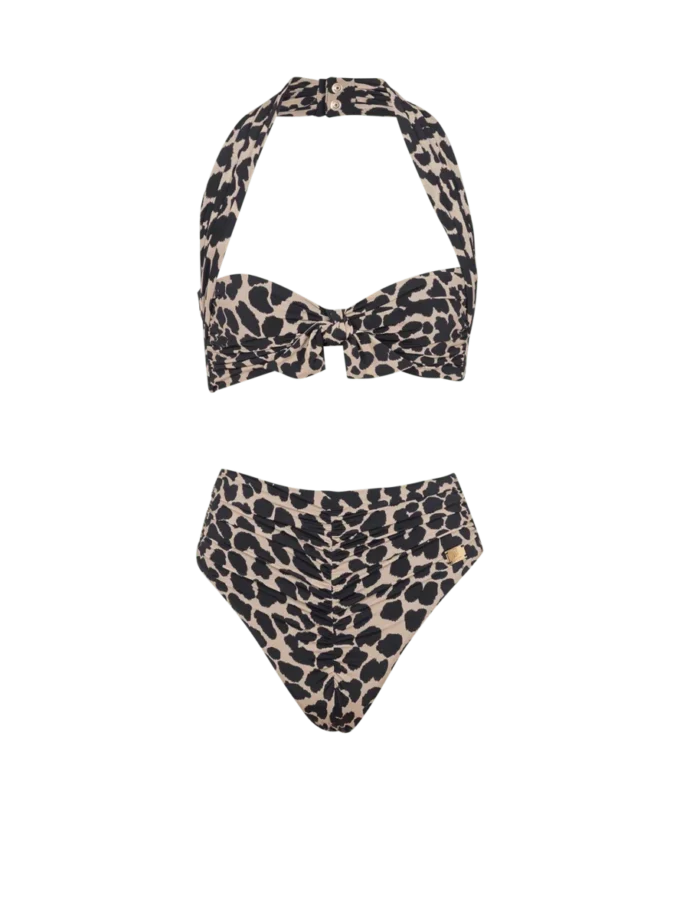Tvådelad baddräkt med leopardmönster