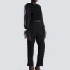Tweed- och chiffongjacka med kant-till-kant-design Tweed- och chiffongjacka med kant-till-kant-design