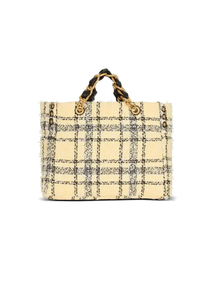 Tygväska i rutig tweed 1945 Tygväska i rutig tweed 1945