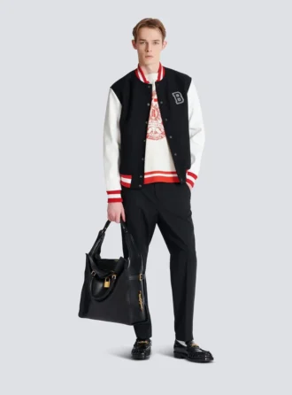 Varsity-T-shirt med Balmain Écusson-tryck