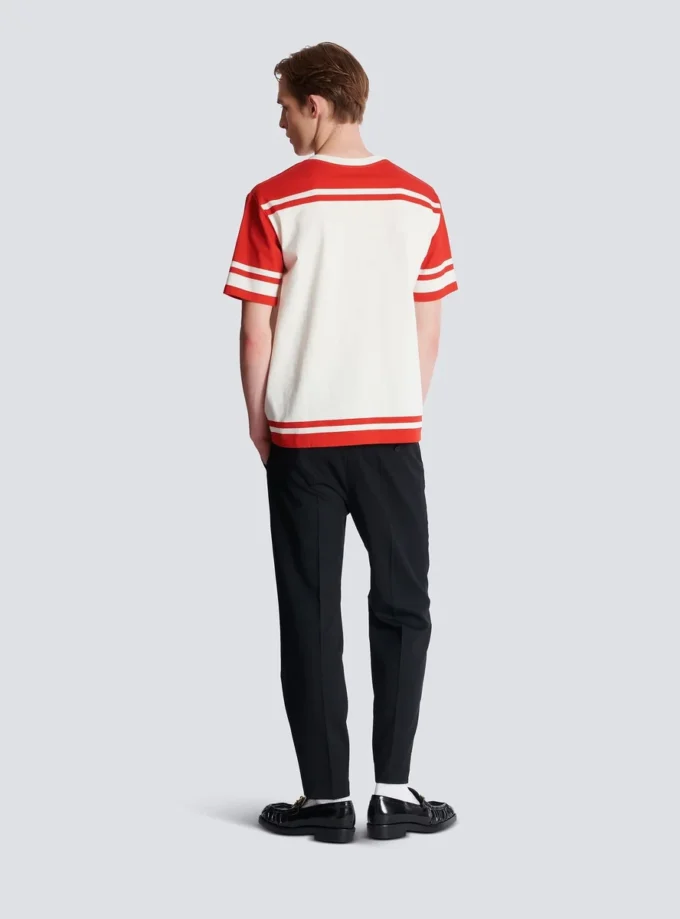 Varsity-T-shirt med Balmain Écusson-tryck