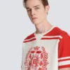 Varsity-T-shirt med Balmain Écusson-tryck