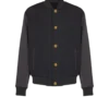 Varsityjacka i grain de poudre-ull och satin Varsityjacka i grain de poudre-ull och satin