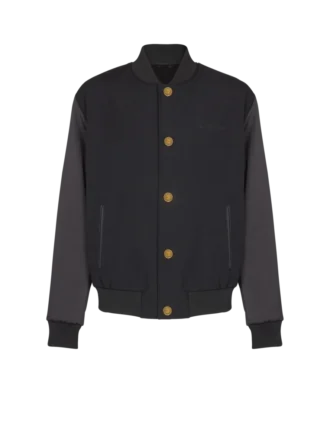 Varsityjacka i grain de poudre-ull och satin