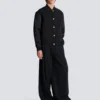 Varsityjacka i grain de poudre-ull och satin Varsityjacka i grain de poudre-ull och satin
