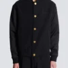 Varsityjacka i grain de poudre-ull och satin Varsityjacka i grain de poudre-ull och satin