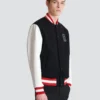 Varsityjacka i ull och konstläder Varsityjacka i ull och konstläder
