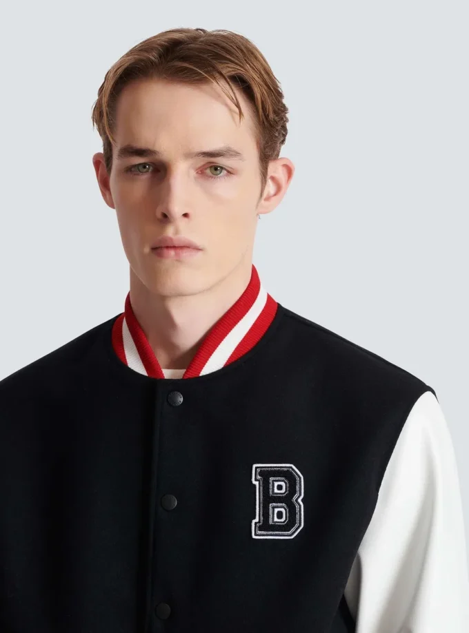 Varsityjacka i ull och konstläder Varsityjacka i ull och konstläder
