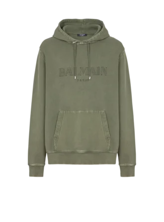 Vintage Balmain broderad hoodie