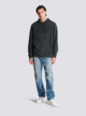 Vintage Balmain broderad hoodie