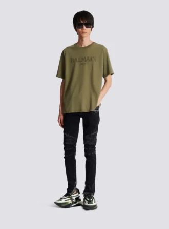 Vintage Balmain-broderad T-shirt