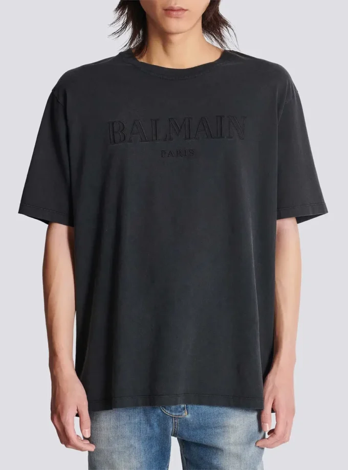 Vintage Balmain-broderad T-shirt Vintage Balmain-broderad T-shirt