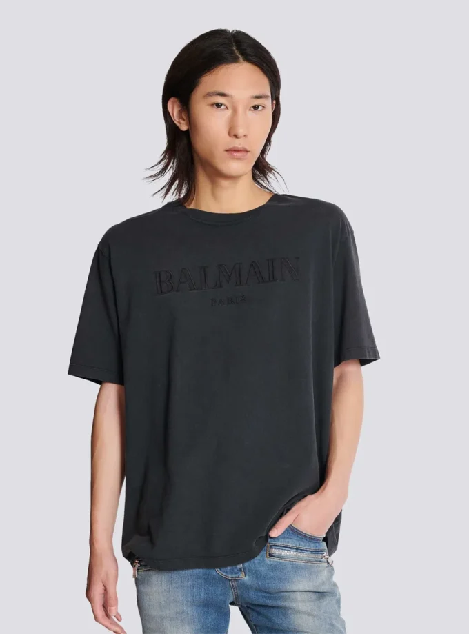 Vintage Balmain-broderad T-shirt Vintage Balmain-broderad T-shirt
