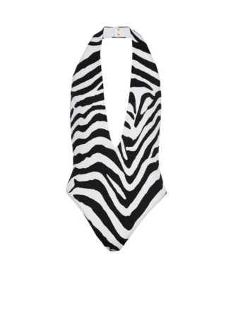 Zebra-baddräkt i ett stycke