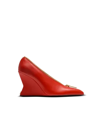 Zip Wedge-pumps i lammskinn Zip Wedge-pumps i lammskinn