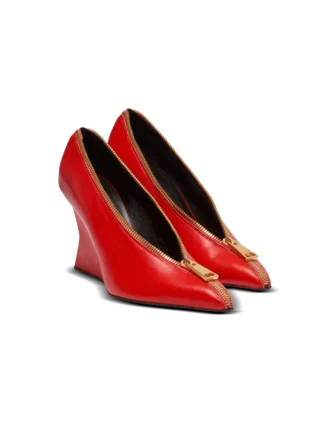 Zip Wedge-pumps i lammskinn Zip Wedge-pumps i lammskinn