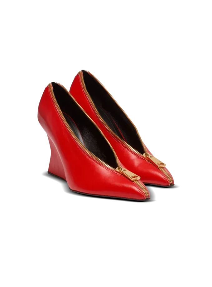 Zip Wedge-pumps i lammskinn