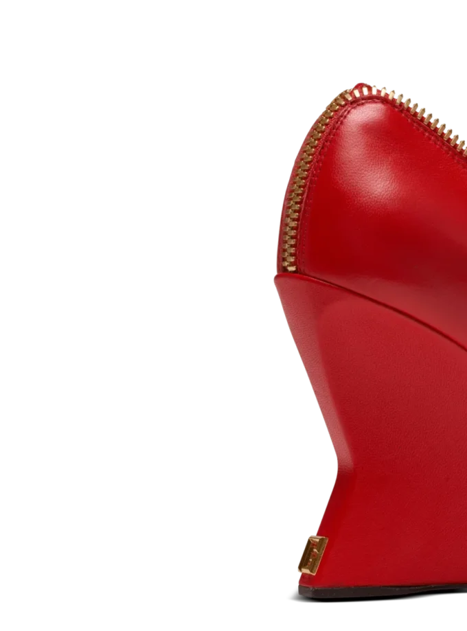 Zip Wedge-pumps i lammskinn